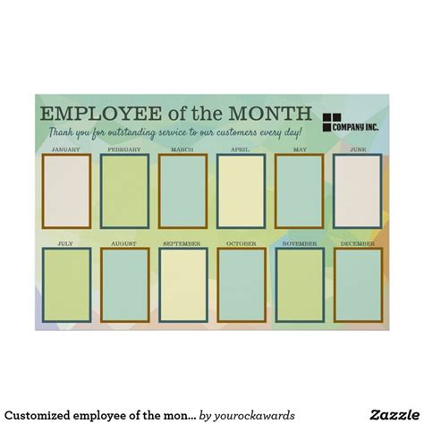 Customized Employee Of The Month Photo Display Poster Zazzle