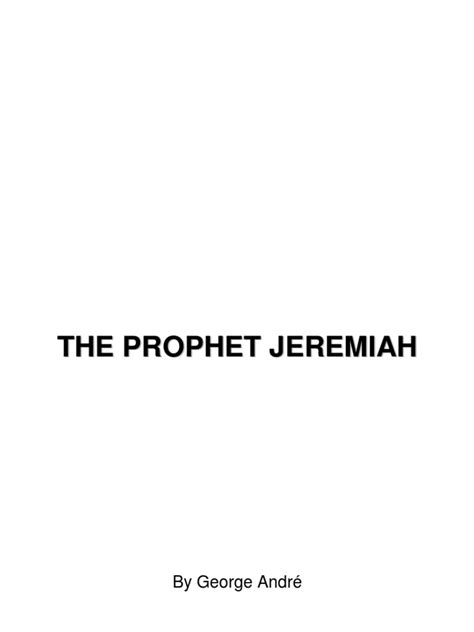 The Prophet Jeremiah Pdf Jeremiah Prophet