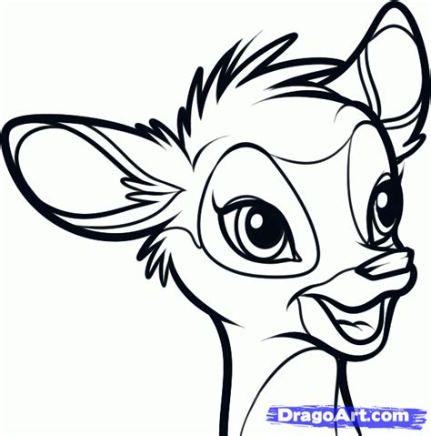 How To Draw Bambi Easy Step By Step Disney Characters Cartoons Draw