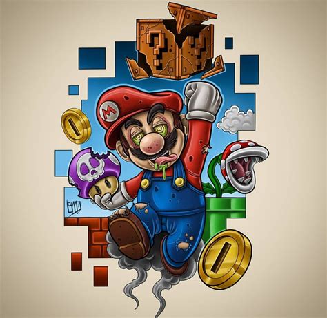 Mario Mushroom Trip Super Mario World Desenhos Do Mario Arte De