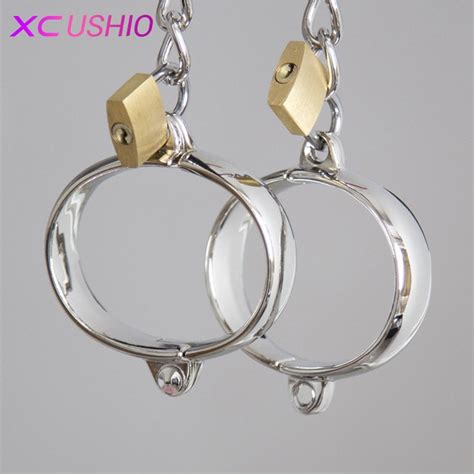 1 Pair Stainless Steel Female Male Handcuff Metal Ankle Cuffs Wrist