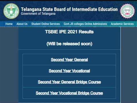 Tsbie Cgg Gov In 2021 TS Inter 2nd Year Result General Vocational Out