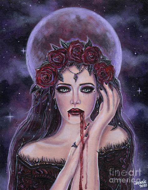 The Tormented Moon Vampire Painting By Renee Lavoie Pixels Merch