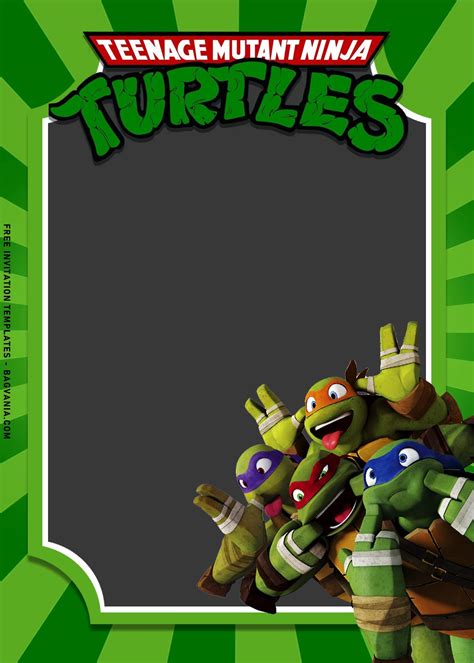 Free Awesome Teenage Mutant Ninja Turtles Birthday Invitation