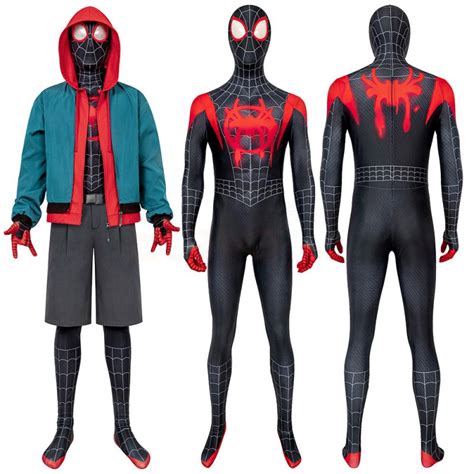 Spider Man Into The Spider Verse Miles Morales Cosplay Jumpsuits