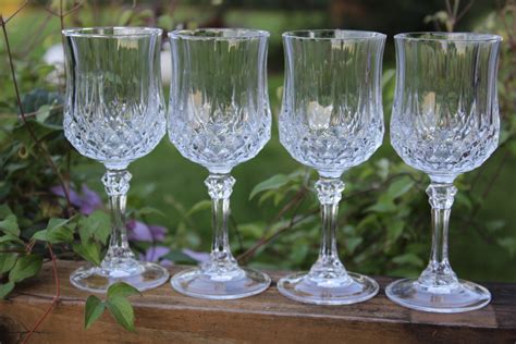 Four 4 Vintage 65 Inch Lead Crystal Wine Glasses By Cristal Etsy