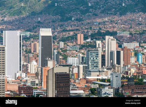 View Of Downtown Medellin Colombia From Nutibara Hill Stock Photo Alamy