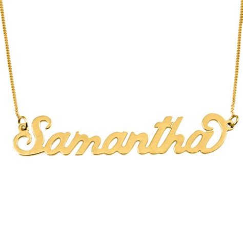 Silver/18k gold plating/rose gold platingtype: Personalized 14k Gold Name Plate Necklace - FindGift.com