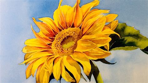 Sunflower Painting In Watercolor 수채화로 해바라기 그리기 해바라기 예술 수채화 해바라기 그린 꽃