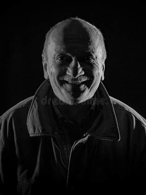 Portrait Of Smiling Senior Man Stock Image Image Of Elderly Shadow