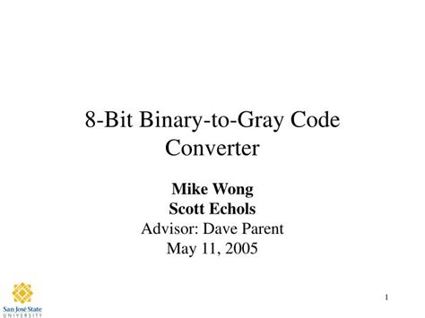 Ppt 8 Bit Binary To Gray Code Converter Powerpoint Presentation Free