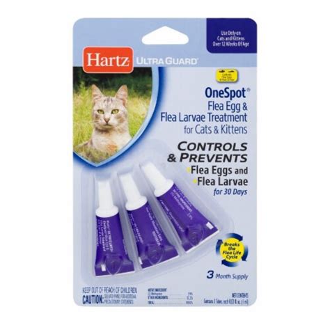 Hartz Ultra Guard One Spot Flea Treatment For Cats 3 Ct 03 Fl Oz