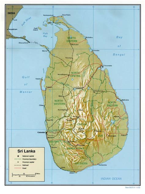 Located in the indian ocean just south of india, sri lanka is an island known for its natural beauty. Landkarte Sri Lanka (Reliefkarte) : Weltkarte.com - Karten ...