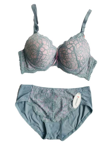 Zimisa Grey Pink Lace Design Bra And Panty Set Buy Bras Panties Nightwear Swimwear