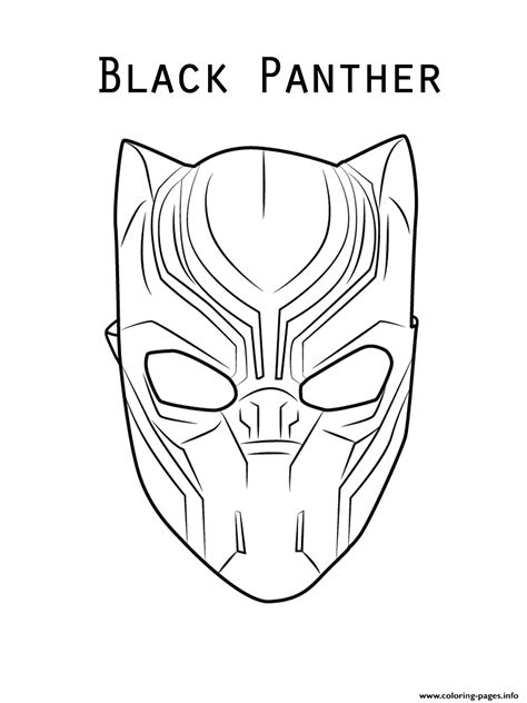 Print Marvel Movie Black Panther Mask Coloring Pages Black Panther