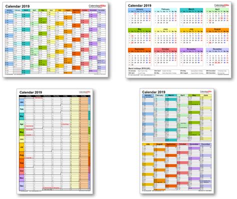 Calendar 2019 Uk With Bank Holidays And Excelpdfword Templates