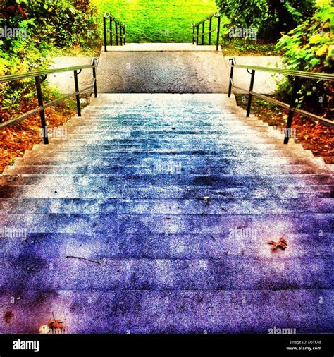 Colorful Stairs In Park Stock Photo Alamy