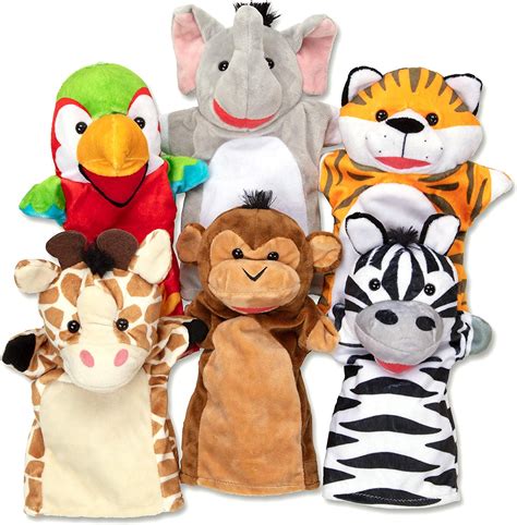 Buy Melissa And Doug Safari Buddies Hand Puppets Set Of 6 Elephant