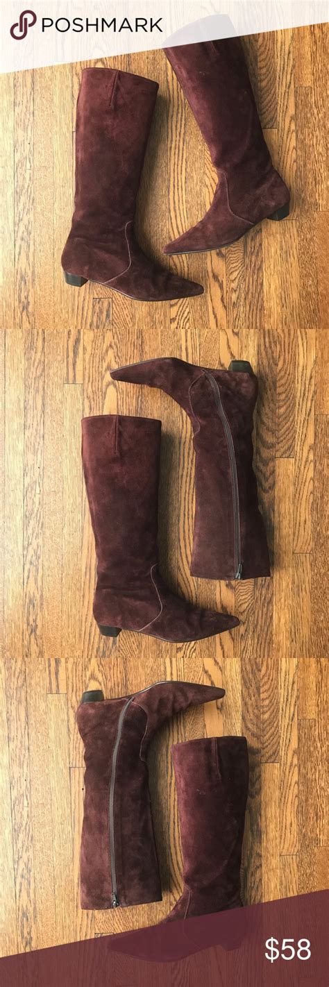 J Crew Tall Mahogany Brown Suede Zip Boots Brown Suede Shoes Women