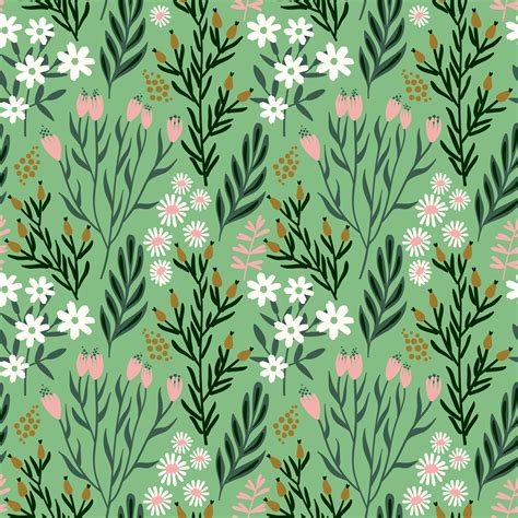 Floral Seamless Pattern Vector Design For Different Surfaces 345215