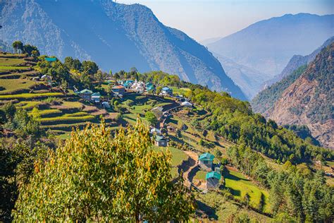 886267 Lukla Nepal Mountains Houses Trees Rare Gallery Hd Wallpapers