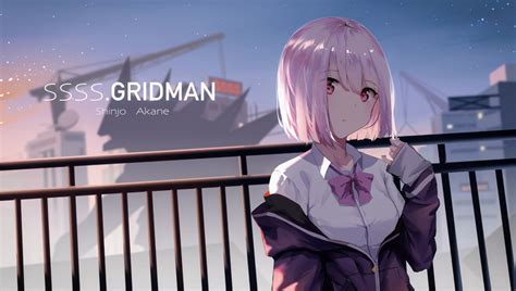 Wallpaper Ssss Gridman Anime Girls Schoolgirl Shinjou Akane