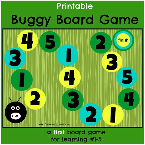 Math educational board games for kids. Numbers game for #1-5 - The Measured Mom