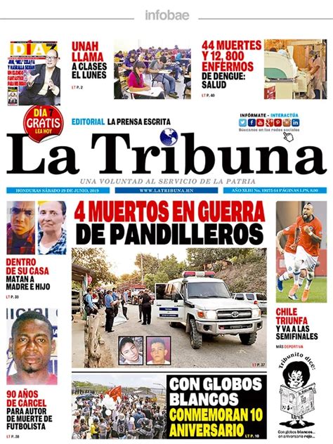 La Tribuna Honduras 29 De Junio De 2019 Infobae