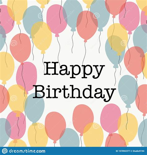 Happy Birthday Typography Vector Design With Balloons Design Template