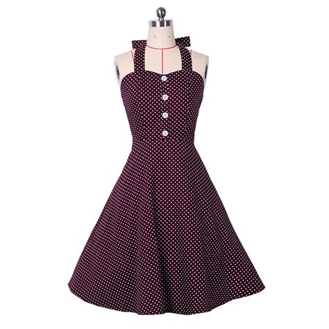 buy 50s 60s vintage british style polka dot elegant sleeveless summer halter