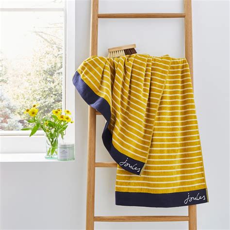 Harbour Stripe Towels By Joules In Antique Gold Yellow Buy Online From