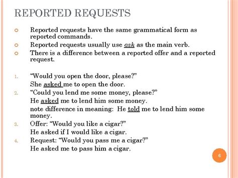 reported speech imperatives 1 reported speech orders
