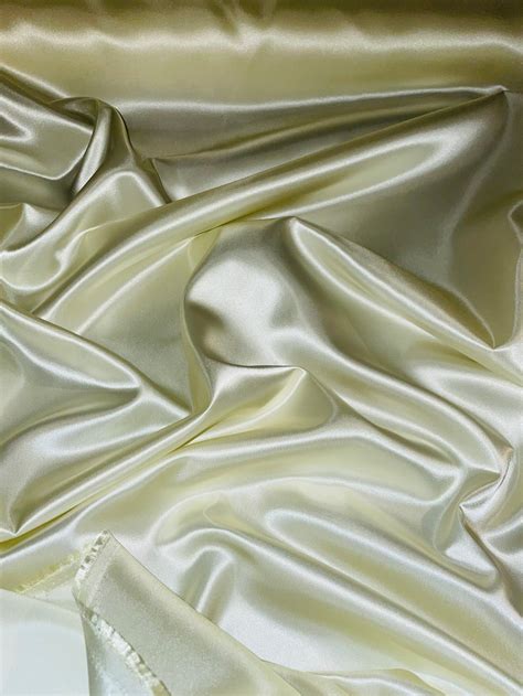 1 Mtr Light Yellow Heavy Satin Bridal Dress Fabric45 Wide Etsy