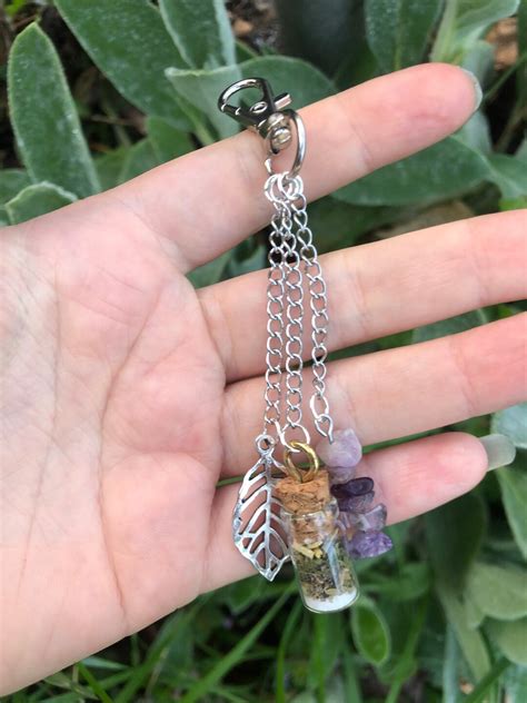 Spell Bottle Keychain Witchy Crystal Accessories Travel Protection