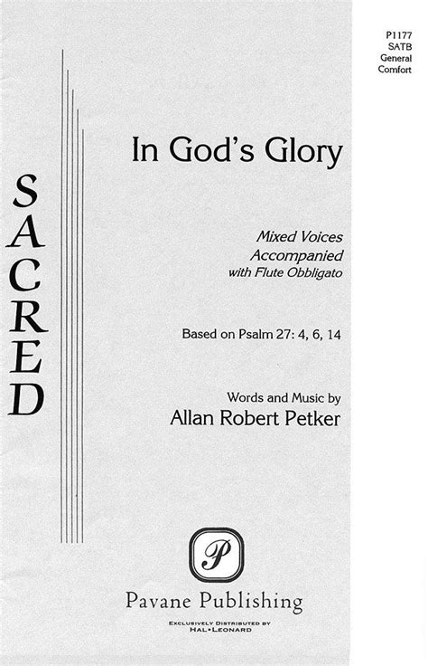 In Gods Glory Allan Petker Noten Für Gemischten Chor