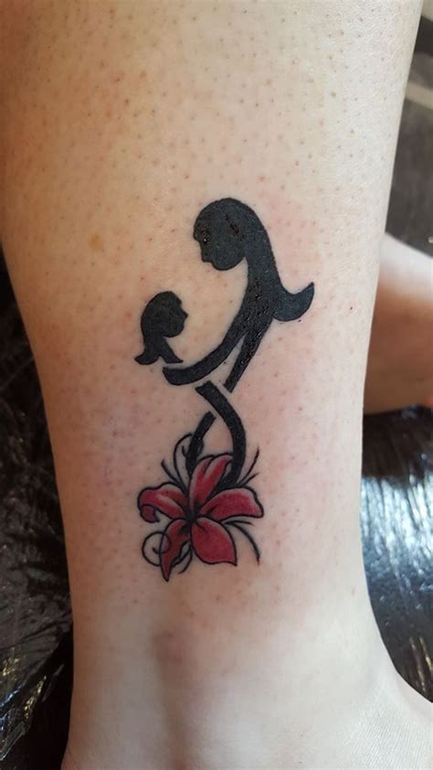 Simple Mother And Daughter Black Tattoo Tattoos For