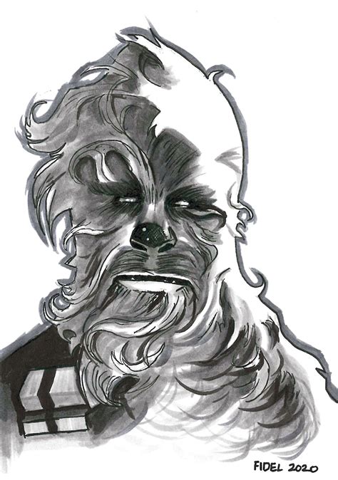 Chewie By Erik Fidel In Jeffrey Weddings Commissions Con Sketches