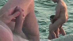 Erection At Nude Beach GIF