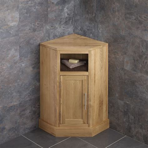 Corner Bathroom Cabinet In Natural Oak 570mm Wide Cube Corner Vanity