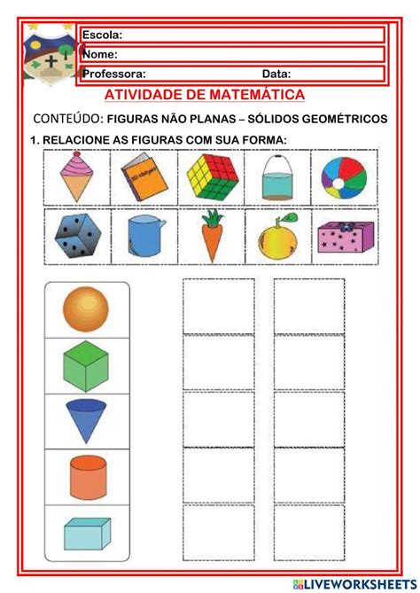 Atividades Planificação De Sólidos Geométricos 3o Ano