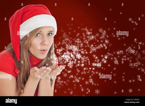 Photo Of Christmas Girl Blowing Wishes Stock Photo Alamy