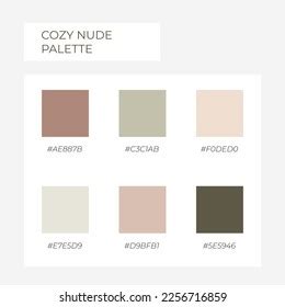 Cozy Nude Palette Trendy Pallete Color Stock Vector Royalty Free