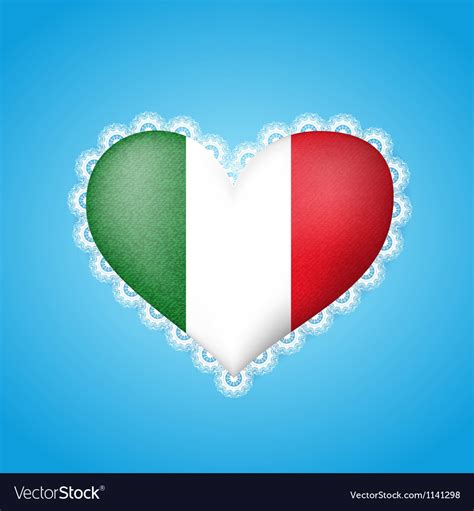 heart shape flag of italy royalty free vector image