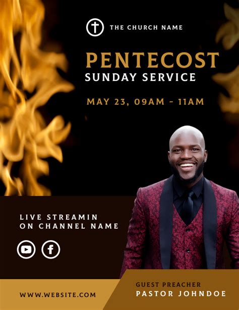 Pentecost Church Sunday Service Template Postermywall