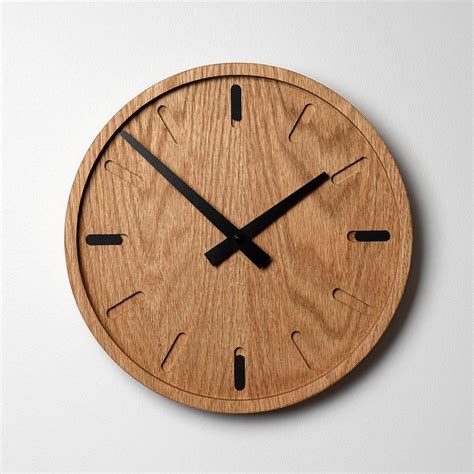 Wooden Clock Silent Minimalist Clock Solid Oak Perfect Etsy Canada