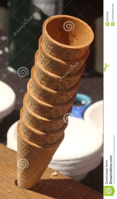 Stack Of Empty Ice Cream Cones Stock Photo Image Of Sugar Temptation