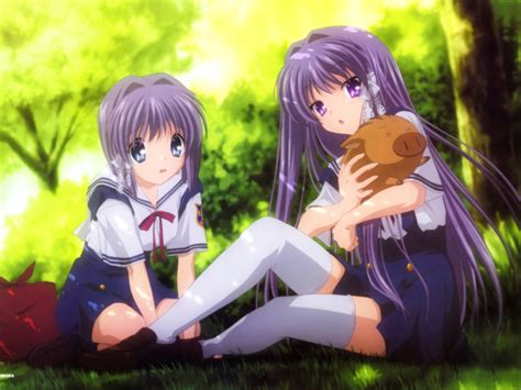 วอลเปเปอร์ Clannad Fujibayashi Kyou Fujibayashi Ryou พฤกษศาสตร์