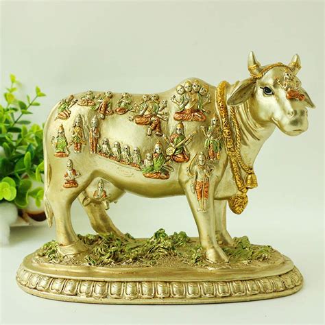 Buy Hindu God Nandi Statue Hinduism Sacred Cow Figurine For Home Puja Sculpture Indian