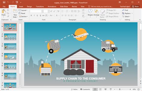 Animated Supply Chain Presentation Template For Powerpoint