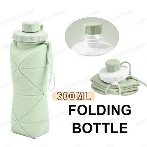 600ml Collapsible Bottle Grade Silica Gel Foldable Water Bottle Leak